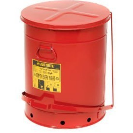 Justrite Justrite 21 Gallon Oily Waste Can, Red - 09700 9700